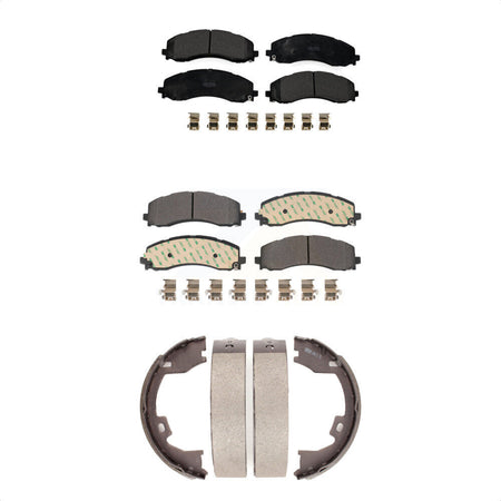 Front Rear Semi-Metallic Brake Pads And Parking Shoes Kit For Ram 2500 3500 KFN-100827