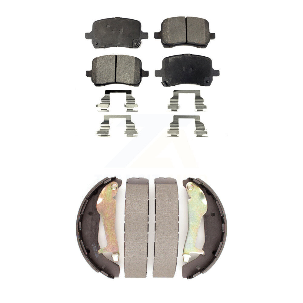 Front Rear Semi-Metallic Brake Pads And Drum Shoes Kit For 2010 Chevrolet HHR SS KFN-100830