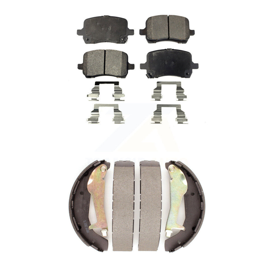 Front Rear Semi-Metallic Brake Pads And Drum Shoes Kit For 2010 Chevrolet HHR SS KFN-100830