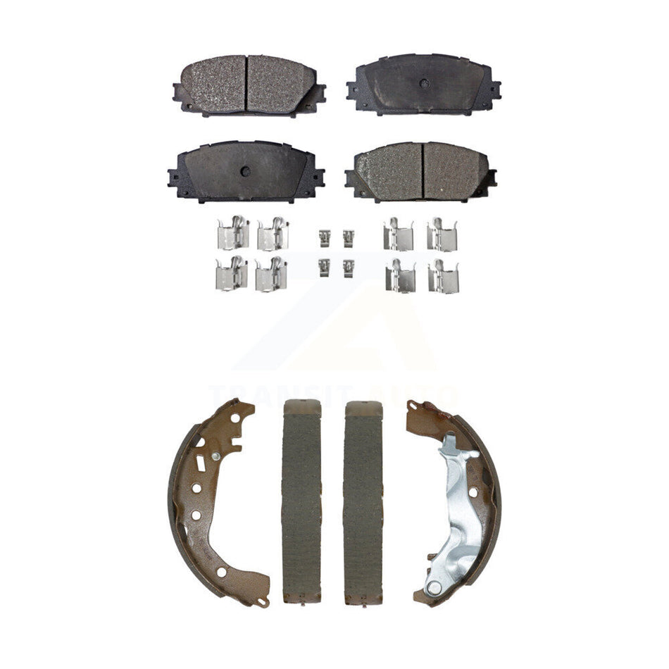 Front Rear Semi-Metallic Brake Pads And Drum Shoes Kit For Toyota Yaris KFN-100838