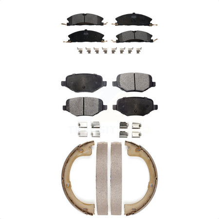 Front Rear Semi-Metallic Brake Pads And Parking Shoes Kit For Lincoln MKT KFN-100846