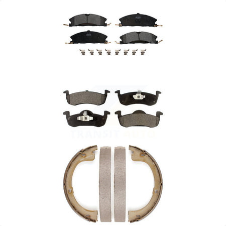 Front Rear Semi-Metallic Brake Pads And Parking Shoes Kit For Lincoln MKT KFN-100847