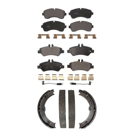 Front Rear Semi-Metallic Brake Pads Parking Shoe Kit For Sprinter 3500 Dodge Freightliner KFN-100848