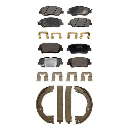 Front Rear Semi-Metallic Brake Pads And Parking Shoes Kit For Hyundai Santa Fe XL 3.3L KFN-100855