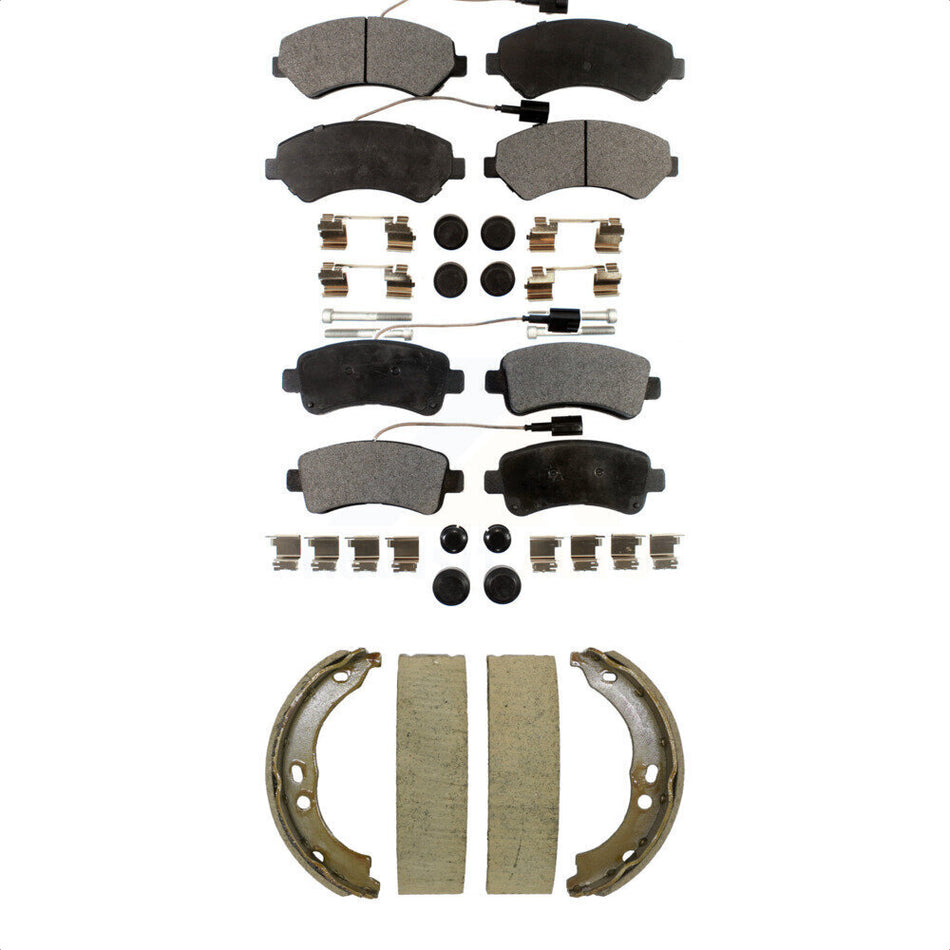 Front Rear Semi-Metallic Brake Pads And Parking Shoe Kit For Ram ProMaster 2500 3500 1500 KFN-100867