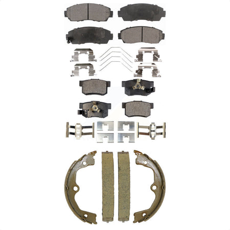 Front Rear Semi-Metallic Brake Pads And Parking Shoes Kit For Honda Crosstour Accord KFN-100870