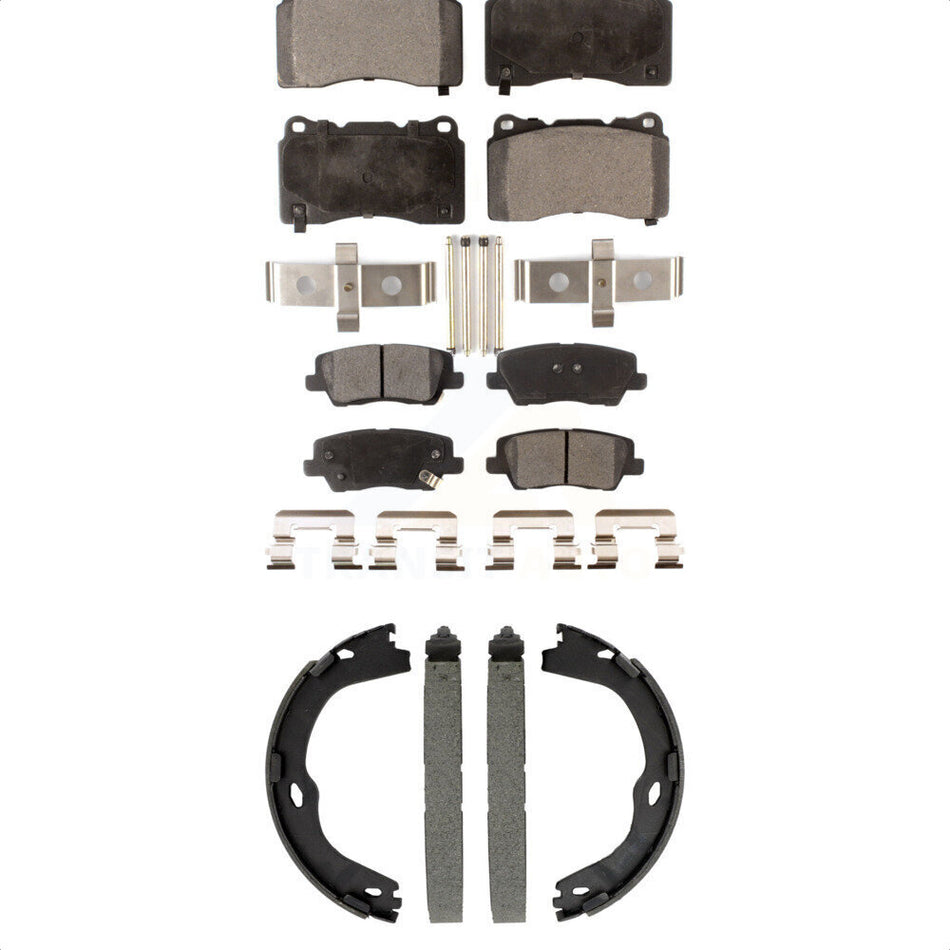 Front Rear Semi-Metallic Brake Pads And Parking Shoes Kit For Cadillac ATS CTS KFN-100881
