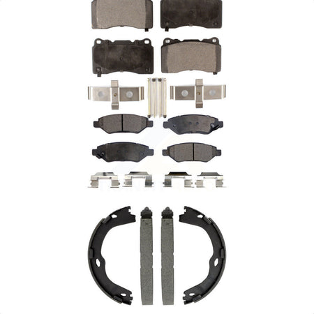Front Rear Semi-Metallic Brake Pads And Parking Shoes Kit For Cadillac CTS KFN-100882