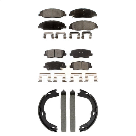 Front Rear Semi-Metallic Brake Pads And Parking Shoes Kit For Cadillac CTS KFN-100883
