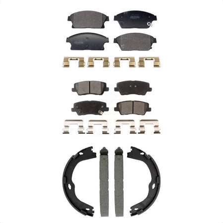 Front Rear Semi-Metallic Brake Pads And Parking Shoes Kit For Cadillac ATS KFN-100891