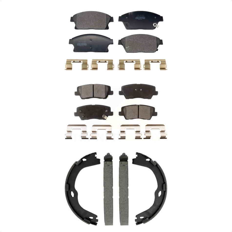 Front Rear Semi-Metallic Brake Pads And Parking Shoes Kit For Cadillac ATS KFN-100891
