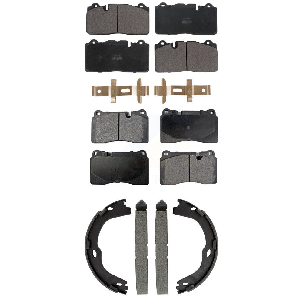 Front Rear Semi-Metallic Brake Pads And Parking Shoes Kit For Chevrolet Corvette KFN-100892