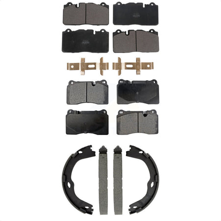 Front Rear Semi-Metallic Brake Pads And Parking Shoes Kit For Chevrolet Corvette KFN-100892