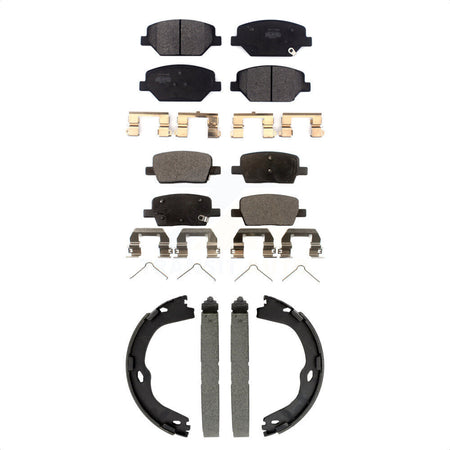 Front Rear Semi-Metallic Brake Pads And Parking Shoes Kit For Chevrolet Camaro KFN-100897