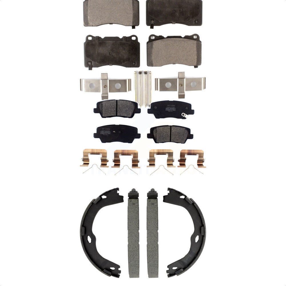 Front Rear Semi-Metallic Brake Pads And Parking Shoes Kit For Cadillac ATS CTS KFN-100899