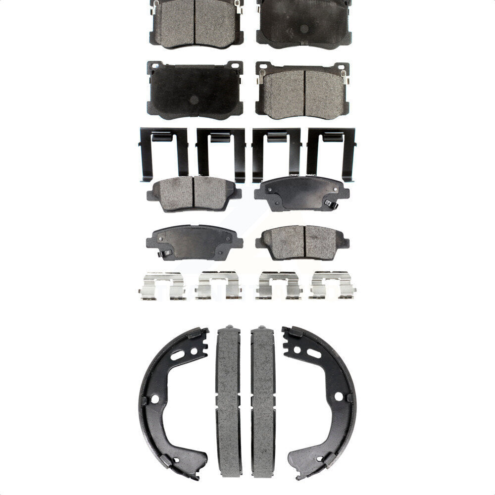 Front Rear Semi-Metallic Brake Pads And Parking Shoes Kit For Hyundai Genesis G80 KFN-100906