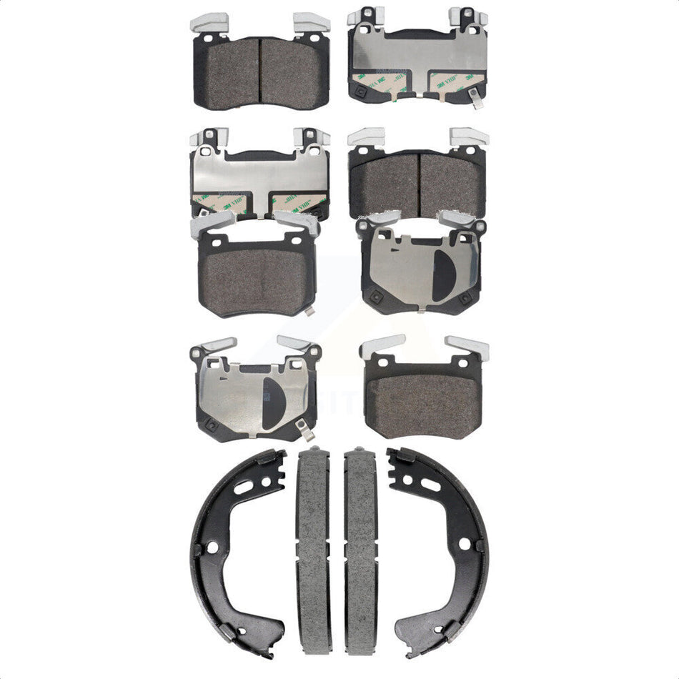 Front Rear Semi-Metallic Brake Pads And Parking Shoes Kit For Kia Stinger Genesis G70 KFN-100908
