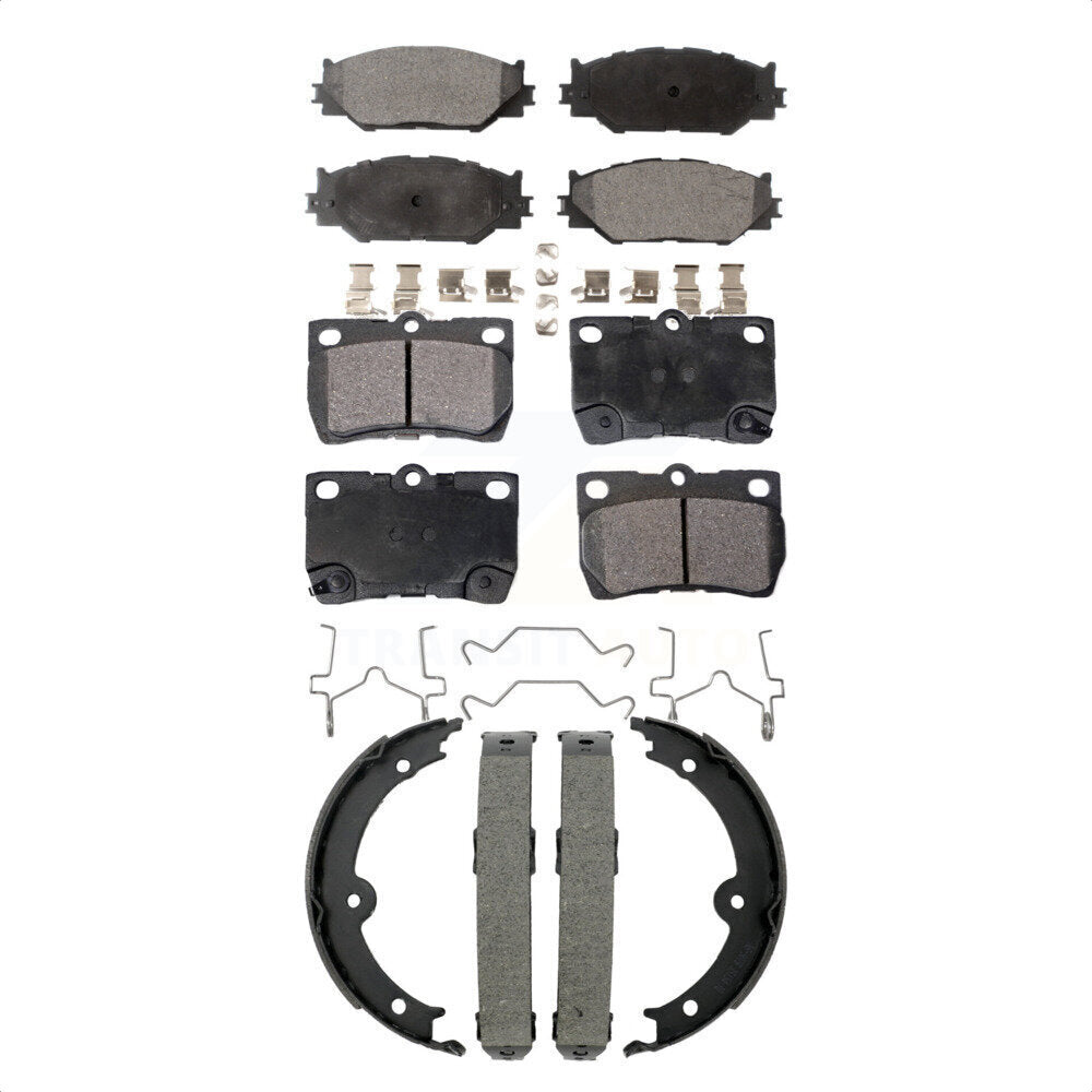 Front Rear Semi-Metallic Brake Pads And Parking Shoes Kit For Lexus IS250 KFN-100910