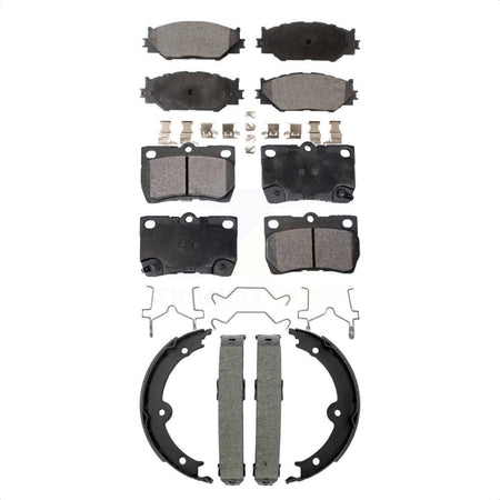 Front Rear Semi-Metallic Brake Pads And Parking Shoes Kit For Lexus IS250 KFN-100910