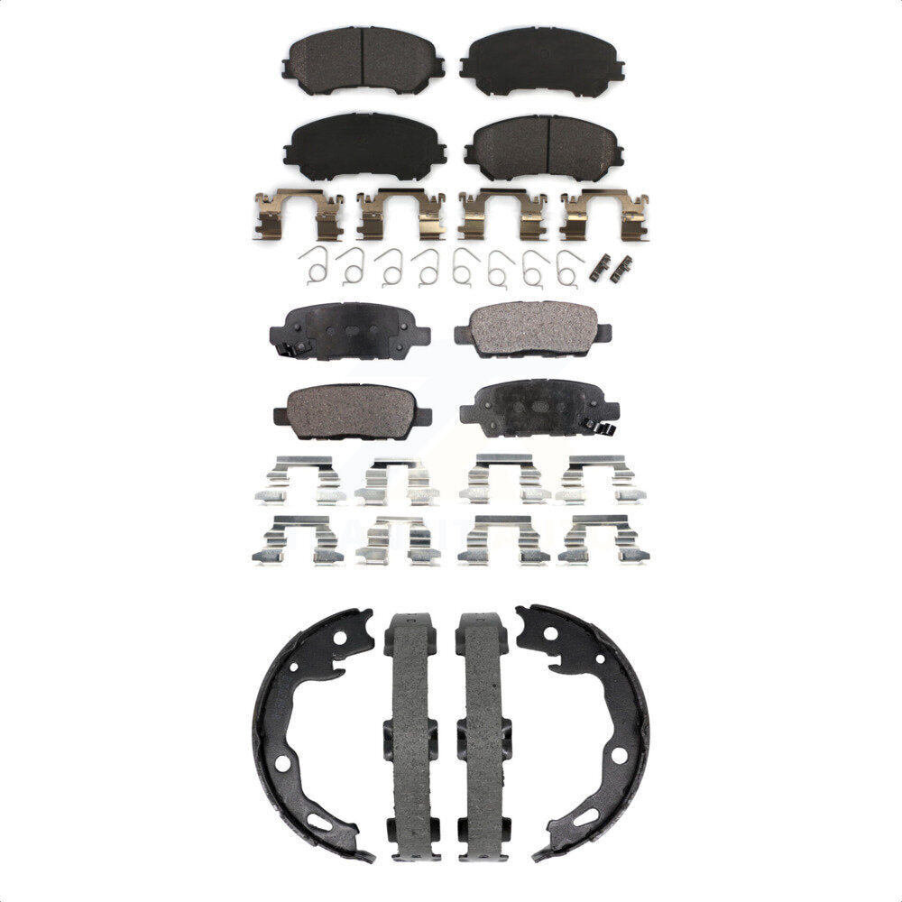 Front Rear Semi-Metallic Brake Pads And Parking Shoes Kit For Nissan Rogue Sport Qashqai KFN-100919