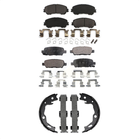 Front Rear Semi-Metallic Brake Pads And Parking Shoes Kit For Nissan Rogue Sport Qashqai KFN-100919
