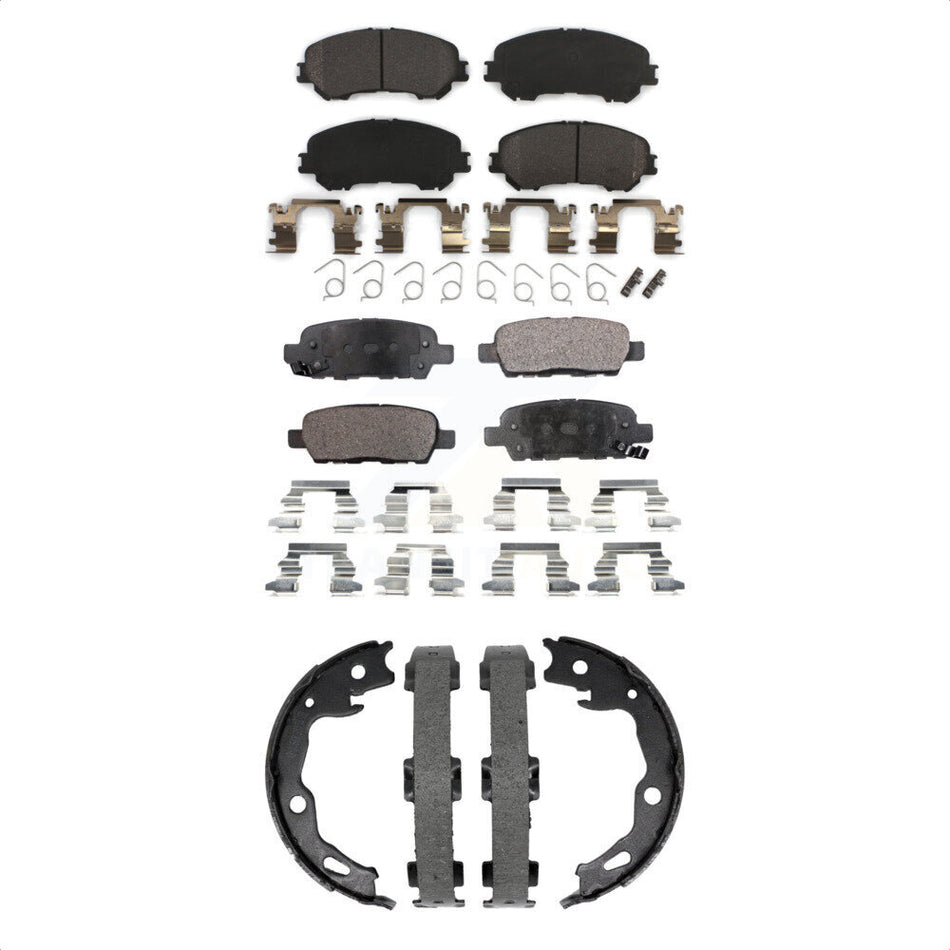 Front Rear Semi-Metallic Brake Pads And Parking Shoes Kit For Nissan Rogue Sport Qashqai KFN-100919