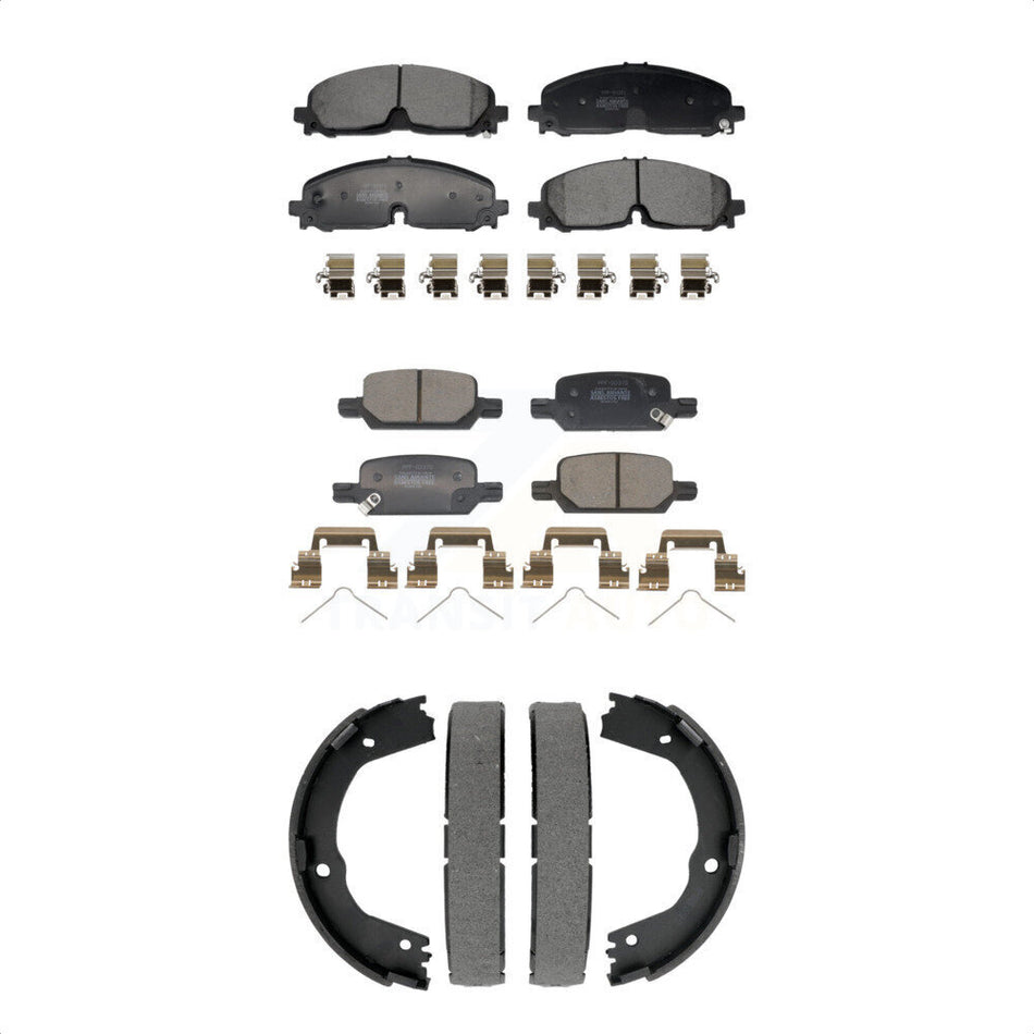 Front Rear Semi-Metallic Brake Pads & Parking Shoes Kit For Chevrolet Colorado GMC Canyon KFN-100923