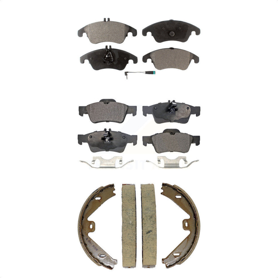 Front Rear Semi-Metallic Brake Pads And Parking Shoe Kit For Mercedes-Benz E350 E400 E250 KFN-100926