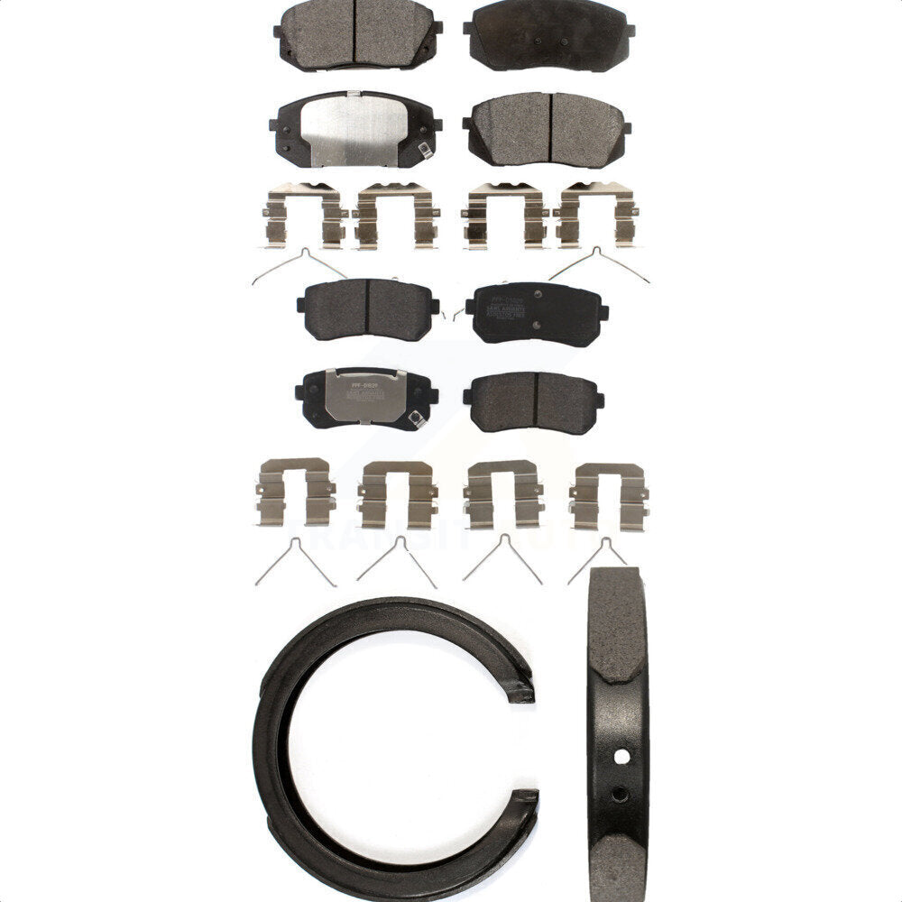 Front Rear Semi-Metallic Brake Pads And Parking Shoes Kit For Kia Optima KFN-100932