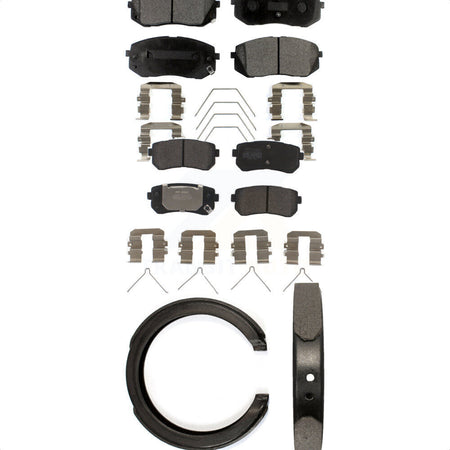 Front Rear Semi-Metallic Brake Pads And Parking Shoes Kit For Kia Optima KFN-100933