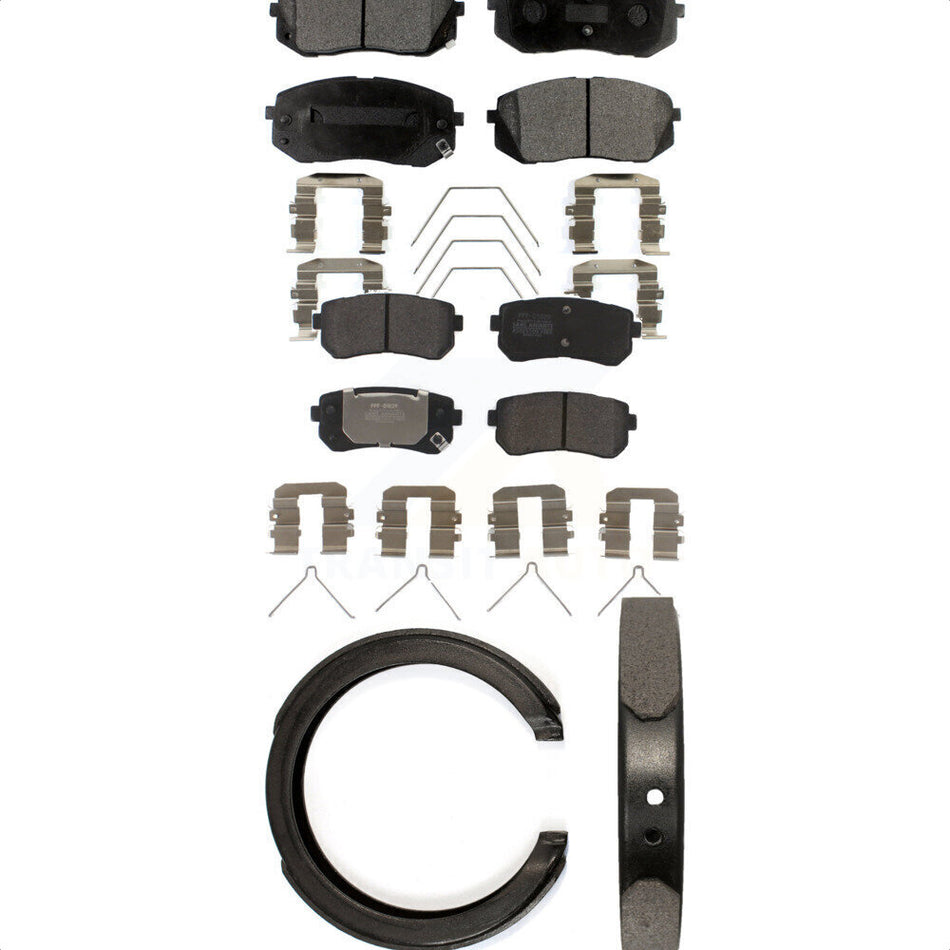 Front Rear Semi-Metallic Brake Pads And Parking Shoes Kit For Kia Optima KFN-100933