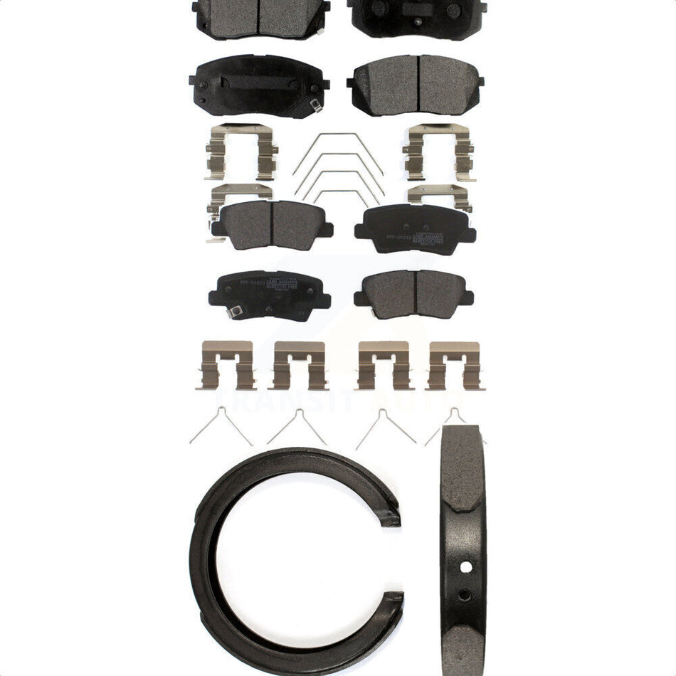 Front Rear Semi-Metallic Brake Pads And Parking Shoes Kit For Kia Optima KFN-100934