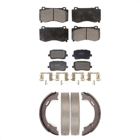 Front Rear Semi-Metallic Brake Pads And Parking Shoes Kit For Dodge Charger KFN-100939