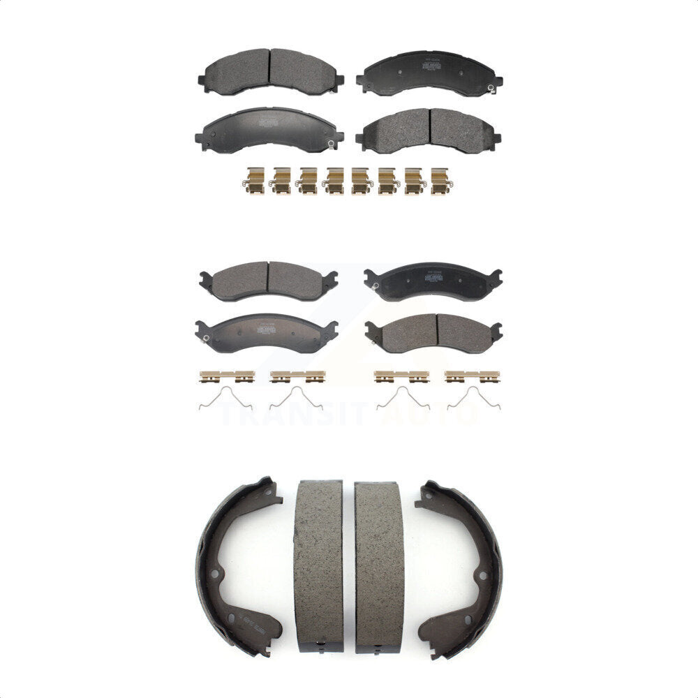 Front Rear Semi-Metallic Brake Pads And Parking Shoes Kit For GMC Chevrolet Savana 4500 KFN-100941