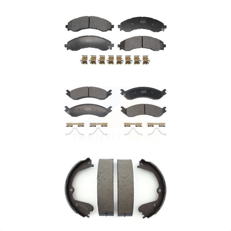 Front Rear Semi-Metallic Brake Pads And Parking Shoes Kit For GMC Chevrolet Savana 4500 KFN-100941