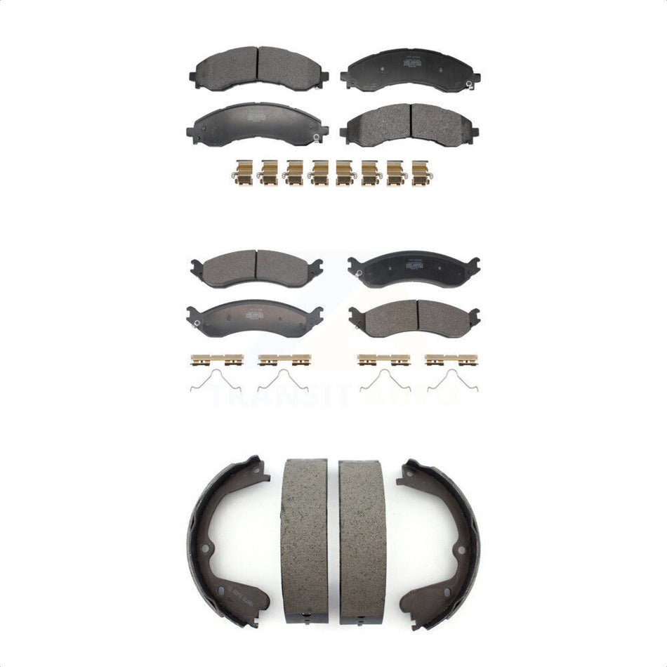 Front Rear Semi-Metallic Brake Pads And Parking Shoes Kit For GMC Chevrolet Savana 4500 KFN-100941