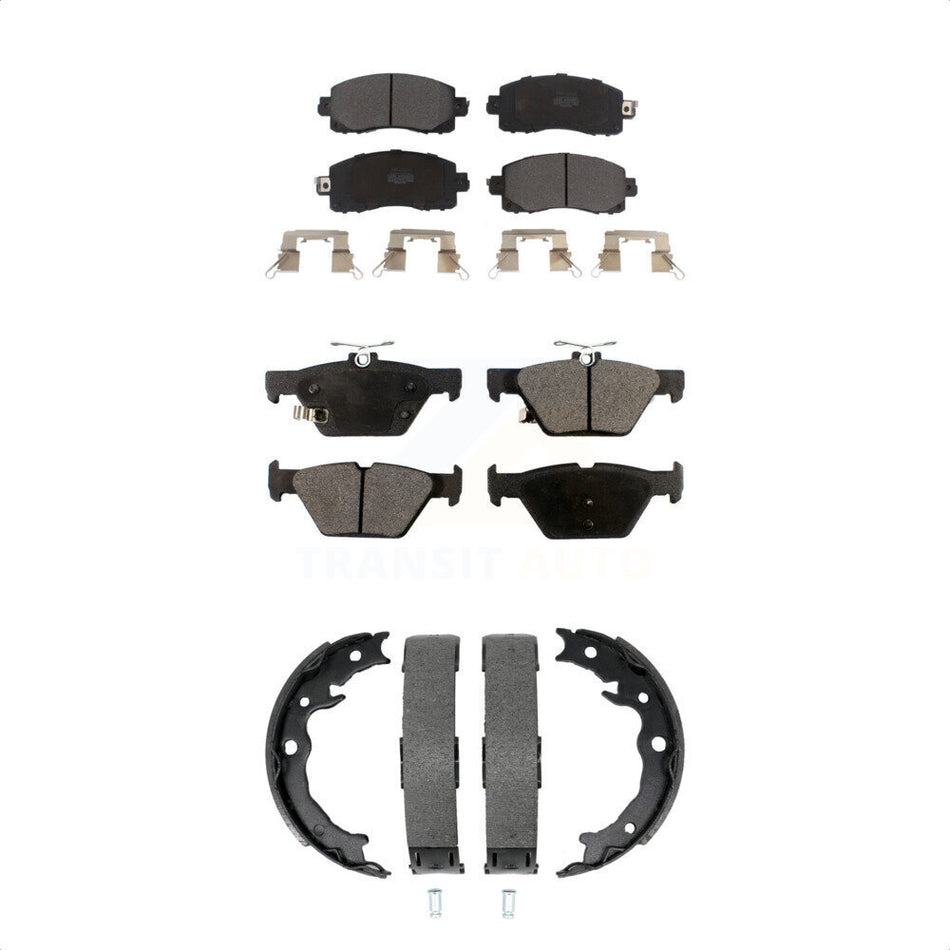 Front Rear Semi-Metallic Brake Pads And Parking Shoes Kit For Subaru Crosstrek KFN-100944