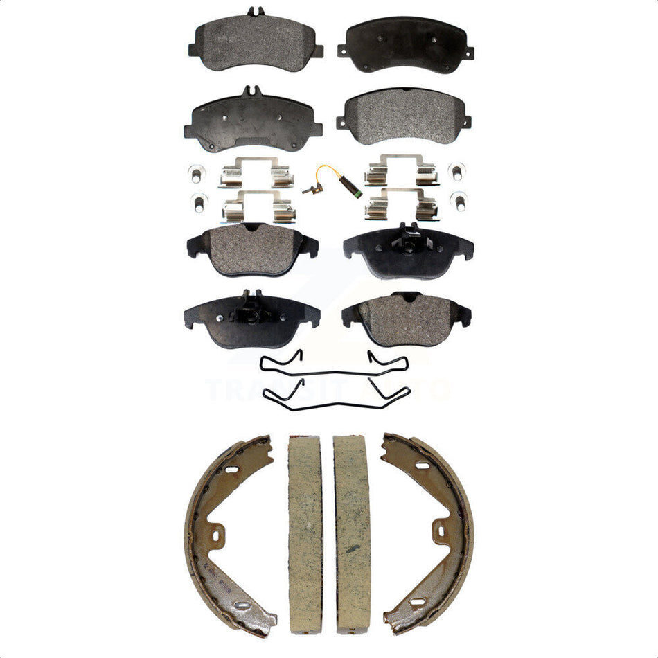 Front Rear Semi-Metallic Brake Pads And Parking Shoes Kit For Mercedes-Benz GLK350 GLK250 KFN-100945