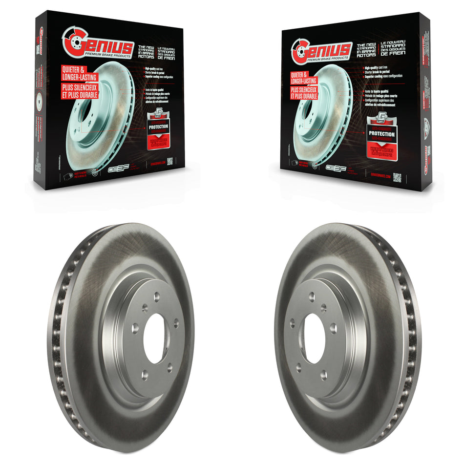 Front Coated Disc Brake Rotors Pair For Chevrolet Buick Lucerne Impala Cadillac DTS Limited LaCrosse Allure KG-100042