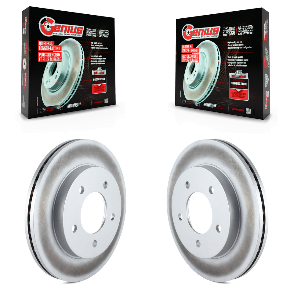 Front Coated Disc Brake Rotors Pair For Ford F-150 Heritage 4WD KG-100068