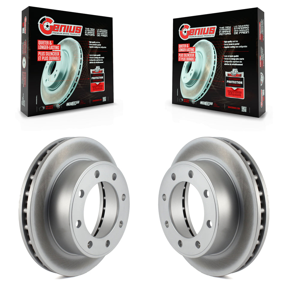 Front Coated Disc Brake Rotors Pair For Ford F-250 Super Duty F-350 Excursion F-550 F-450 KG-100072