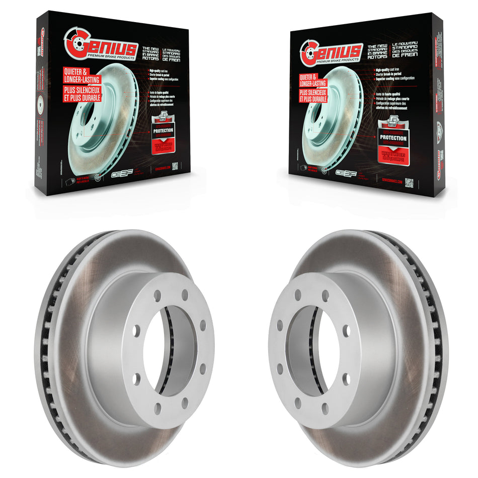 Front Coated Disc Brake Rotors Pair For Ford F-250 Super Duty F-350 F-450 KG-100082