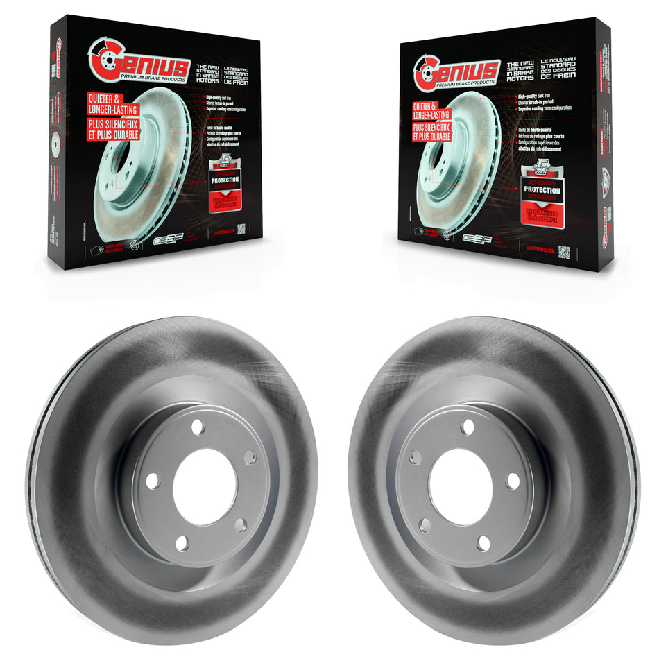 Front Coated Disc Brake Rotors Pair For Ford Edge Lincoln MKX KG-100092