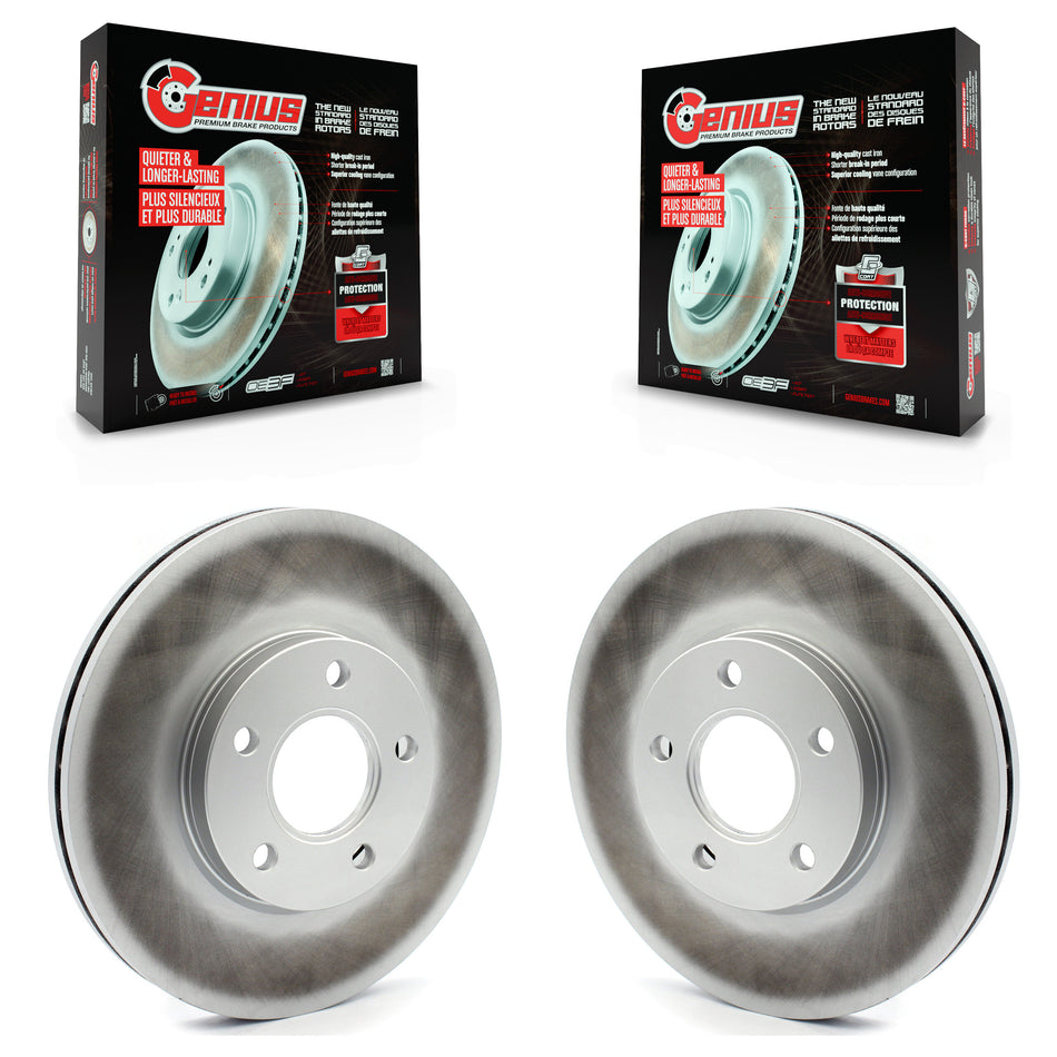 Front Coated Disc Brake Rotors Pair For 2010-2013 Ford Transit Connect KG-100098