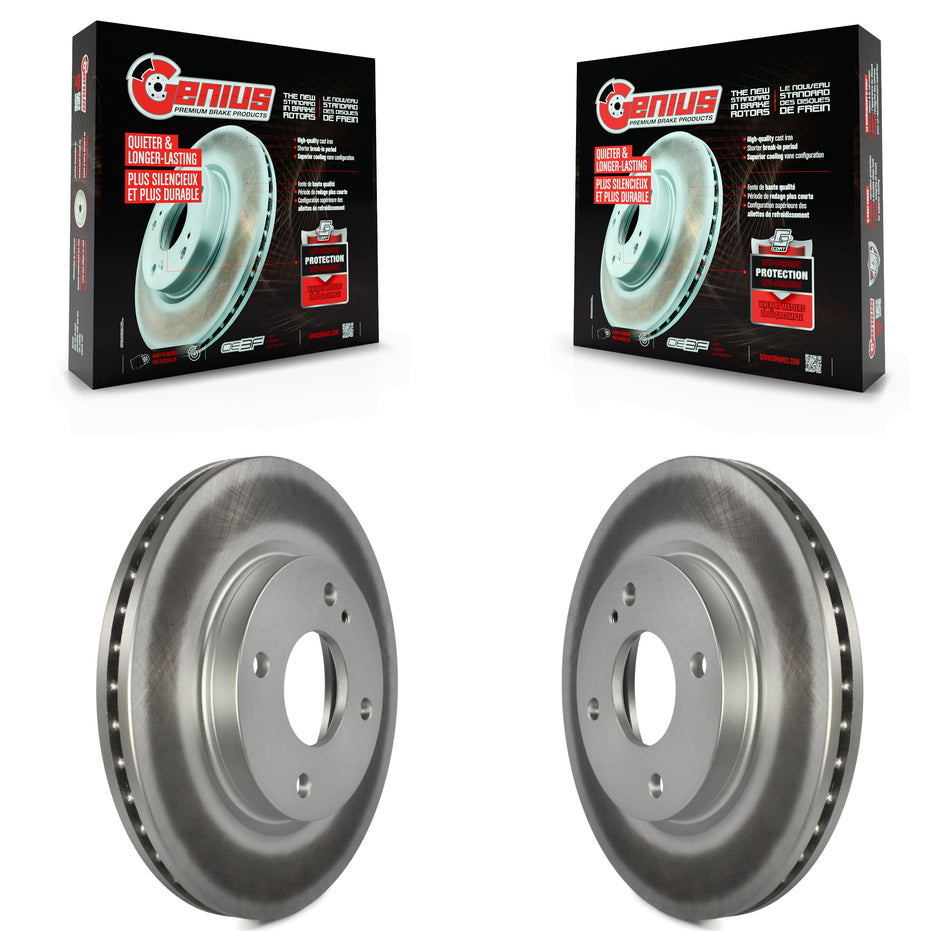 Front Coated Disc Brake Rotors Pair For Ford Fiesta KG-100101
