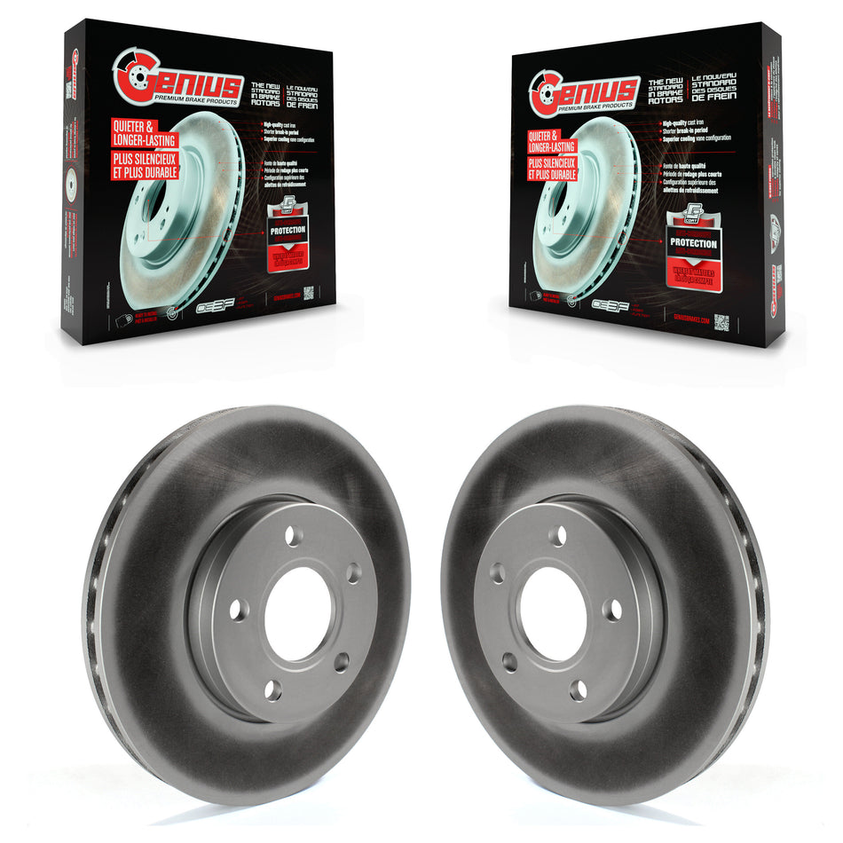 Front Coated Disc Brake Rotors Pair For Ford Focus C-Max KG-100102