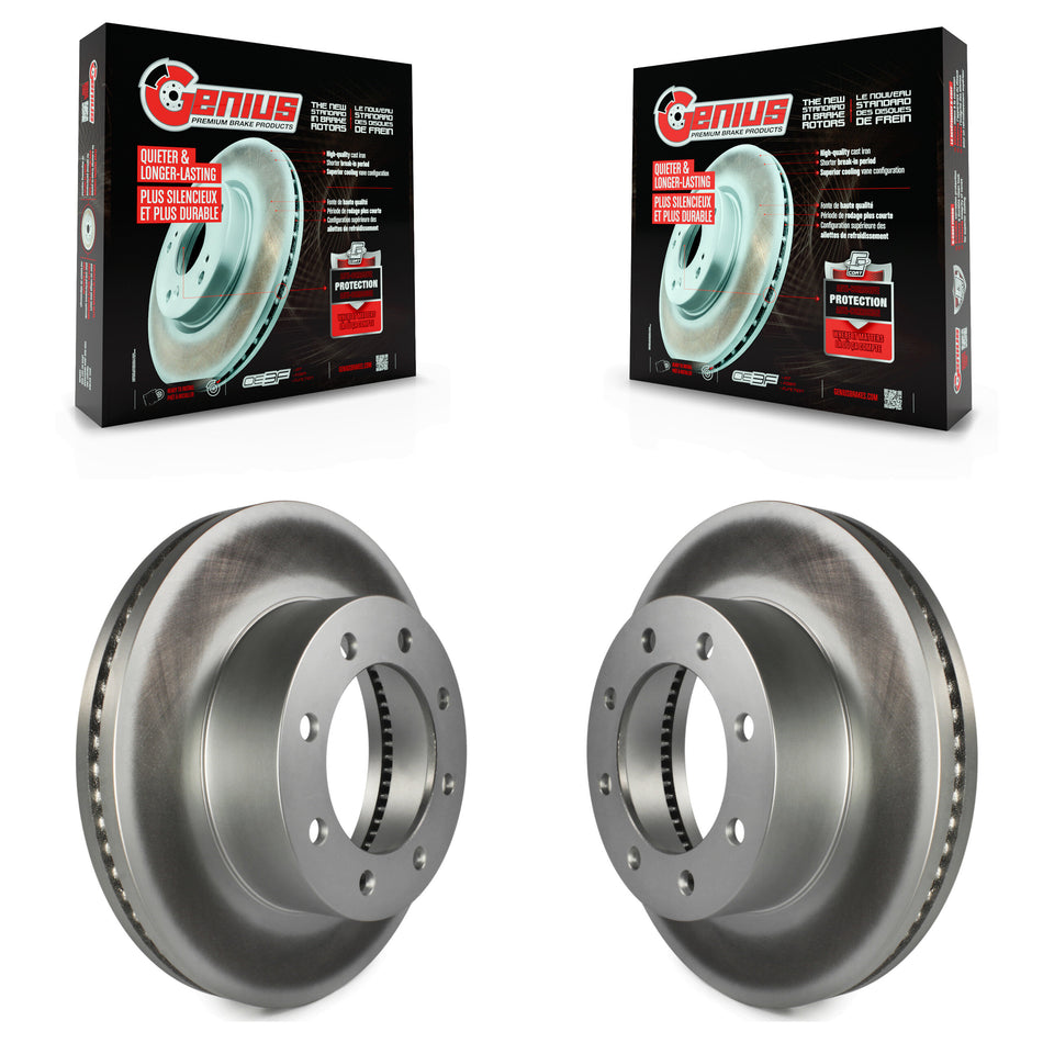 Front Coated Disc Brake Rotors Pair For Ford F-250 Super Duty F-350 F-450 KG-100106