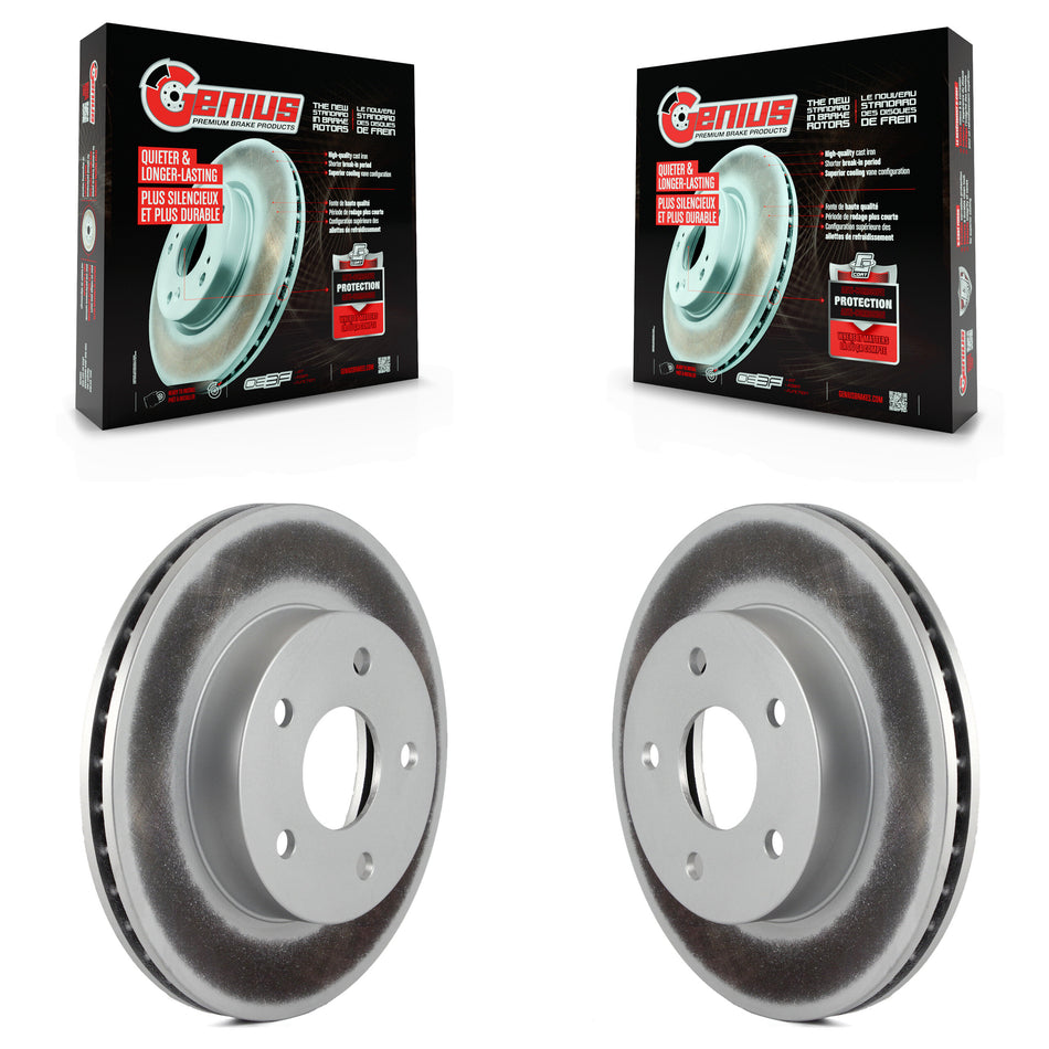 Front Coated Disc Brake Rotors Pair For 1999-2004 Jeep Grand Cherokee KG-100115