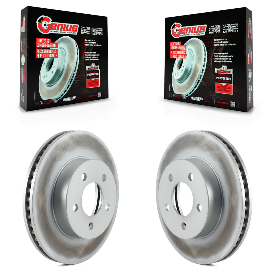 Front Coated Disc Brake Rotors Pair For 2002-2007 Jeep Liberty KG-100120
