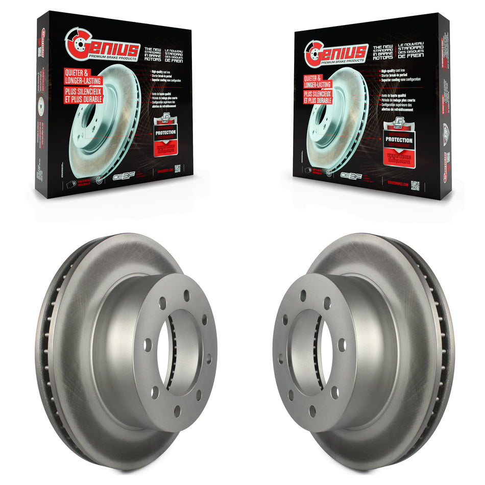 Front Coated Disc Brake Rotors Pair For Dodge Ram 2500 1500 3500 KG-100124